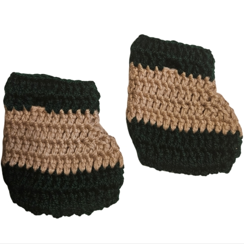 Hand Crafted Newborn 3-pc Set Crochet Photography props Hat diaper cover-up boot - Picture 16 of 17